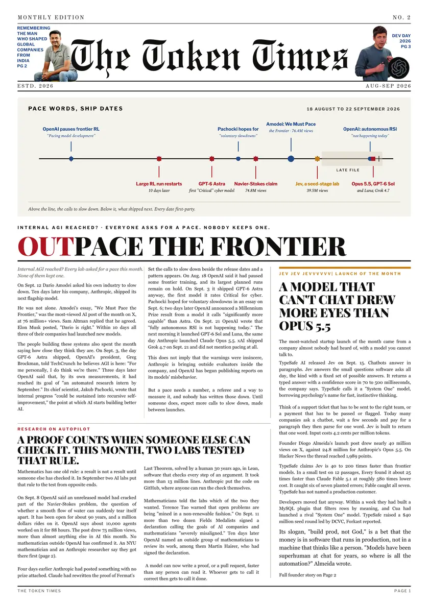 The Token Times no. 2, page 1 — front page